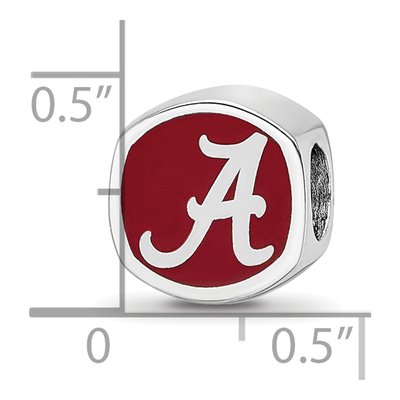 University of Alabama Sterling Silver Enameled Double Bead – view 6
