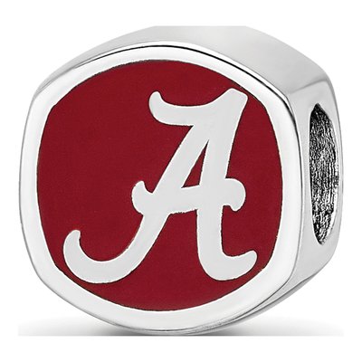 University of Alabama Sterling Silver Enameled Double Bead