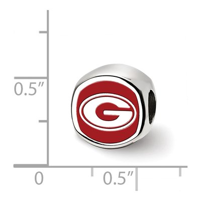 University of Georgia Sterling Silver Bulldogs Enameled Bead – view 5