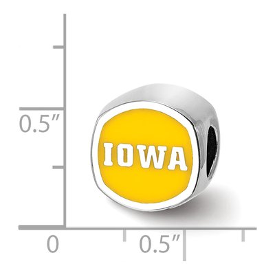 University of Iowa Sterling Silver Double Enameled Bead – view 5