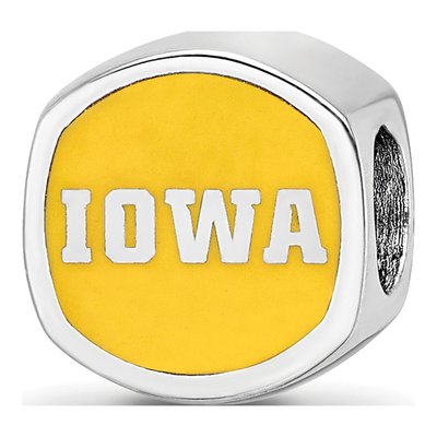 University of Iowa Sterling Silver Double Enameled Bead – view 6