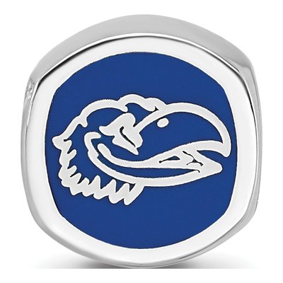 University of Kansas Sterling Silver Enameled Double Bead – view 4