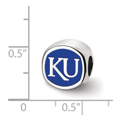 University of Kansas Sterling Silver Enameled Double Bead – view 5