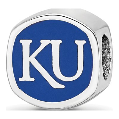 University of Kansas Sterling Silver Enameled Double Bead – view 6