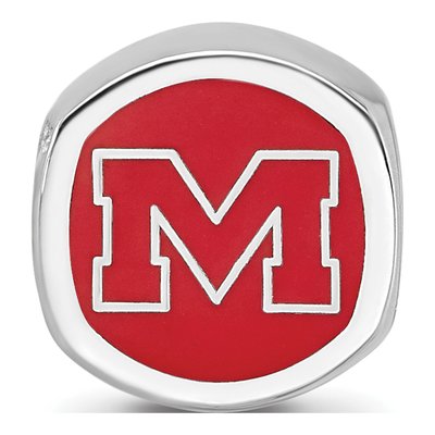 University of Mississippi Sterling Silver Ole Miss Enameled Bead – view 4