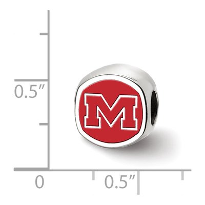 University of Mississippi Sterling Silver Ole Miss Enameled Bead – view 5