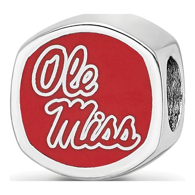 University of Mississippi Sterling Silver Ole Miss Enameled Bead – view 6