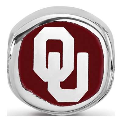 University of Oklahoma Sterling Silver Double Enameled Bead – view 4