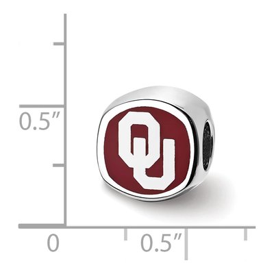 University of Oklahoma Sterling Silver Double Enameled Bead – view 5