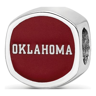University of Oklahoma Sterling Silver Double Enameled Bead – view 6