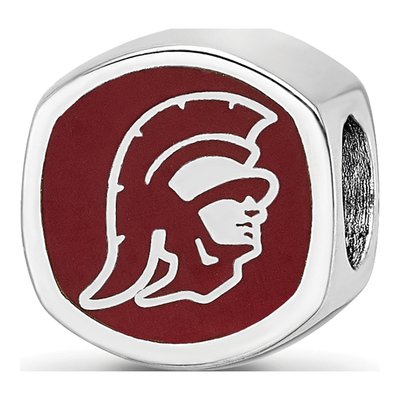 University of Southern California Sterling Silver Double Enameled Bead