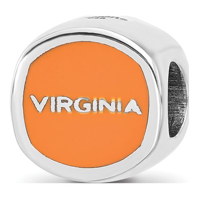 University of Virginia Sterling Silver Double Enameled Bead – view 5