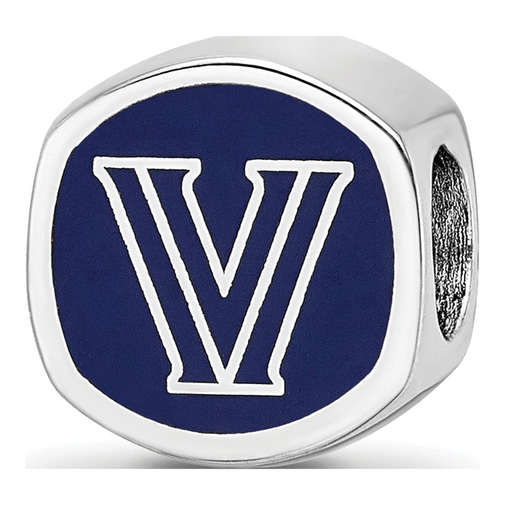 Villanova University Sterling Silver Enameled Double Bead