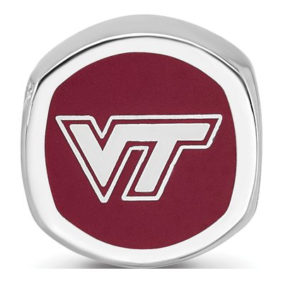 Virginia Tech Sterling Silver Enamel Bead – view 4