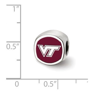 Virginia Tech Sterling Silver Enamel Bead – view 5