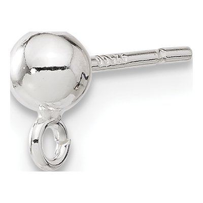 Sterling Silver 4mm Ball Post Earring Finding – view 3