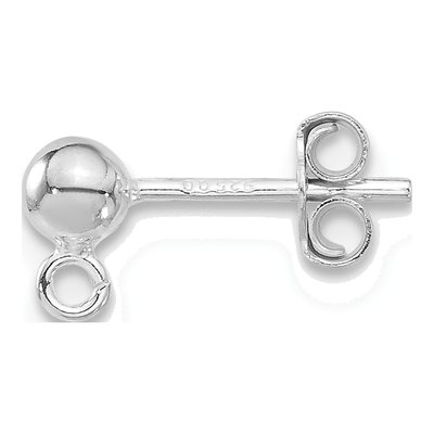 Sterling Silver 4mm Ball Post Earring Finding
