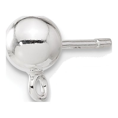 Sterling Silver 5mm Ball Post Earring Findings – view 3