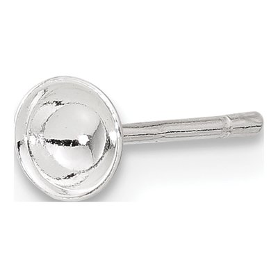 Sterling Silver 4mm Cup Post Earring & Back – view 3
