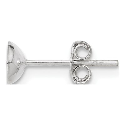 Sterling Silver 5mm Cup Post Earring & Back