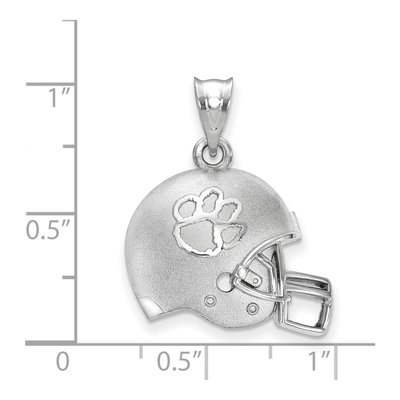Clemson University Sterling Silver Medium Tigers Helmet Pendant – view 2