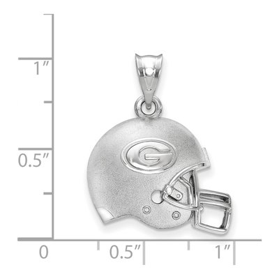 University of Georgia Sterling Silver Medium UGA Football Helmet Letter G Pendant – view 2