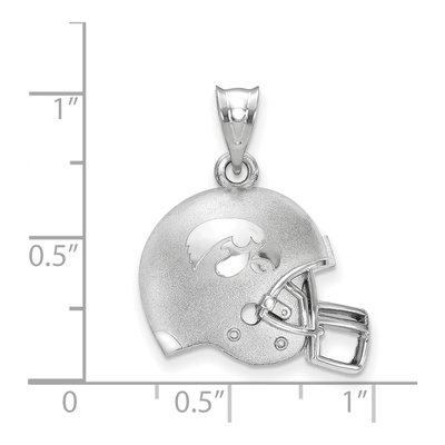 University of Iowa Sterling Silver Medium Hawkeyes Football Helmet Pendant – view 2