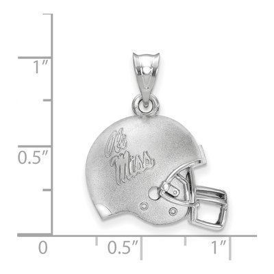 University of Mississippi Sterling Silver Medium Ole Miss Football Helmet Pendant – view 2