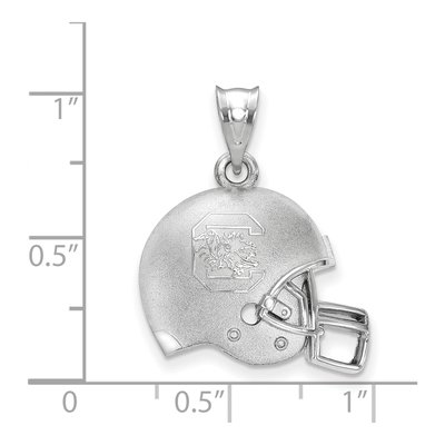 University of South Carolina Sterling Silver Medium USC Gamecocks Football Helmet Pendant – view 2