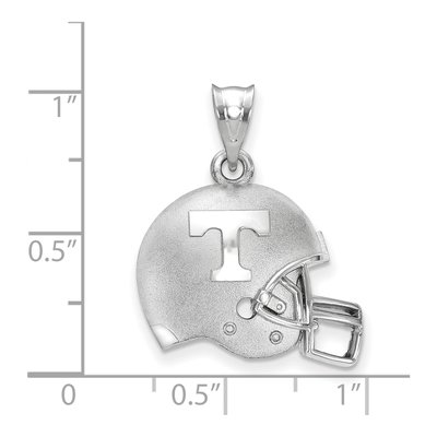 University of Tennessee Sterling Silver Medium Football Helmet Letter T Pendant – view 2