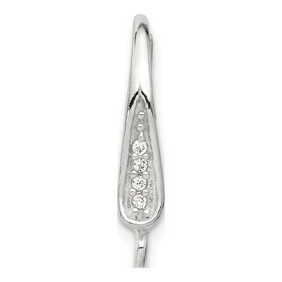 Sterling Silver CZ Leverback Earring Setting, Pair