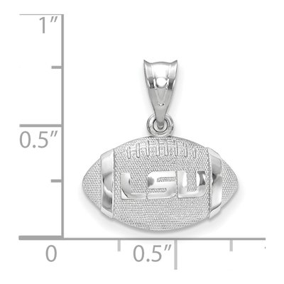 Louisiana State University Sterling Silver Medium LSU Football Pendant – view 2