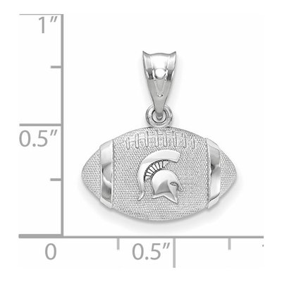 Michigan State University Sterling Silver Medium Spartan Football Pendant – view 2