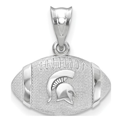Michigan State University Sterling Silver Medium Spartan Football Pendant