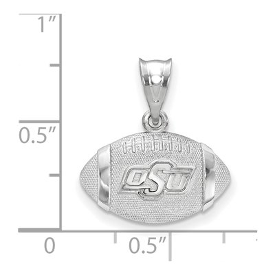 Oklahoma State University Sterling Silver Medium O-S-U Football Pendant – view 2