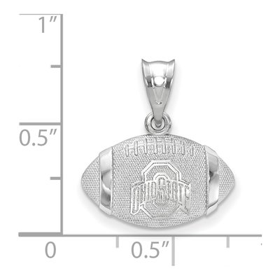 Ohio State University Sterling Silver Medium Buckeyes Football Pendant – view 2