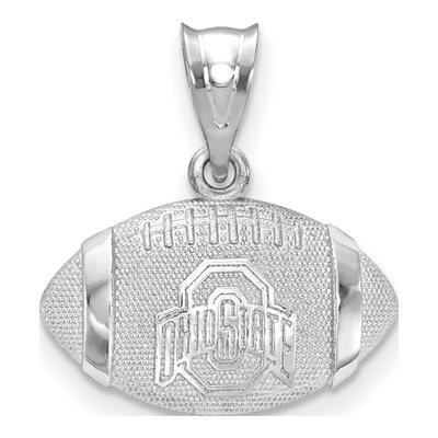 Ohio State University Sterling Silver Medium Buckeyes Football Pendant
