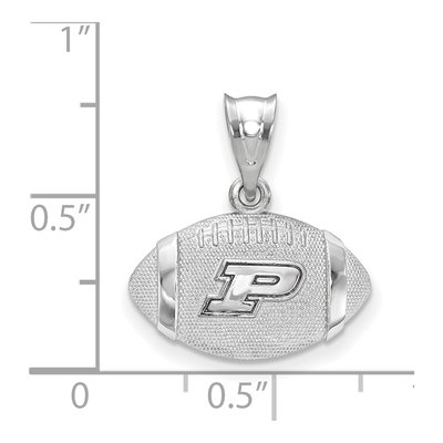 Purdue University Sterling Silver Medium Football Letter P Pendant – view 2