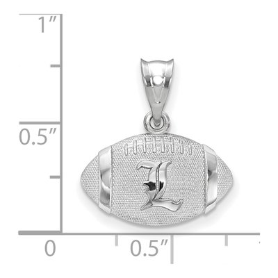 University of Louisville Sterling Silver Medium Cardinals Football Letter L Pendant – view 2
