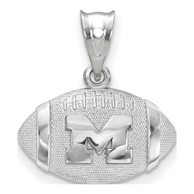 University of Michigan Sterling Silver Medium Football Letter M Pendant