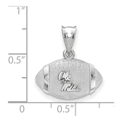 University of Mississippi Sterling Silver Medium Ole Miss Rebels Football Pendant – view 2