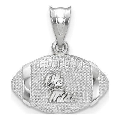 University of Mississippi Sterling Silver Medium Ole Miss Rebels Football Pendant