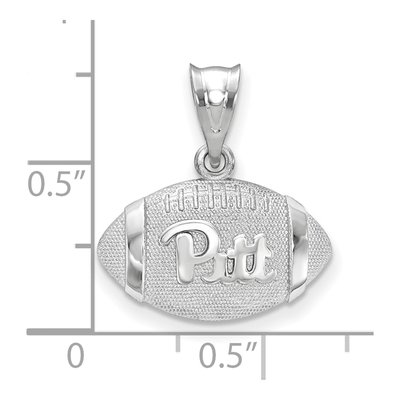 University of Pittsburgh Sterling Silver Medium Pitt Panthers Football Pendant – view 2
