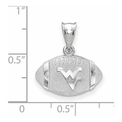 West Virginia University Sterling Silver Medium WVU Football Pendant – view 2