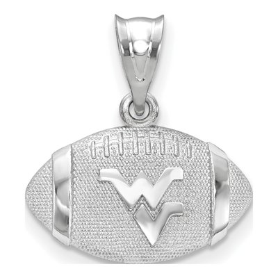 West Virginia University Sterling Silver Medium WVU Football Pendant