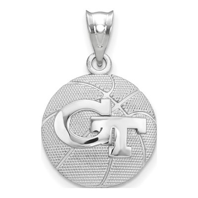 Georgia Institute of Technology Sterling Silver Large Tech G-T Basketball Pendant