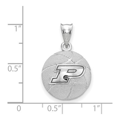 Purdue University Sterling Silver Large Basketball Letter P Pendant – view 2