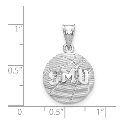 Southern Methodist University Sterling Silver Large SMU Mustangs Basketball Pendant – view 2