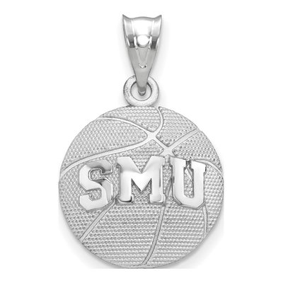 Southern Methodist University Sterling Silver Large SMU Mustangs Basketball Pendant