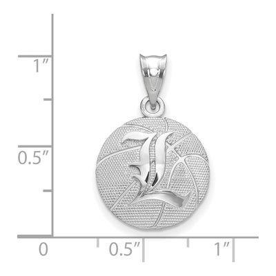 University of Louisville Sterling Silver Large Basketball Letter L Pendant – view 2